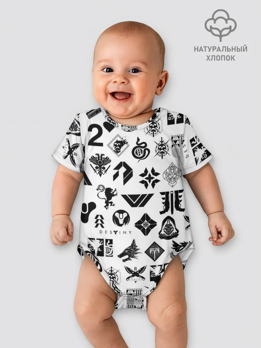 Детское боди / DESTINY 2 LOGO PATTERN / ДЕСТИНИ