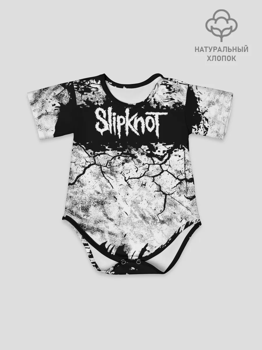 Детское боди / Надпись Слипкнот Рок Группа ЧБ | Slipknot