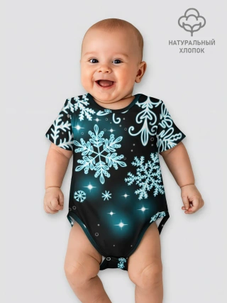 Детское боди / Космические снежинки