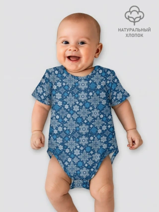 Детское боди / Снежные Узоры на Новый Год