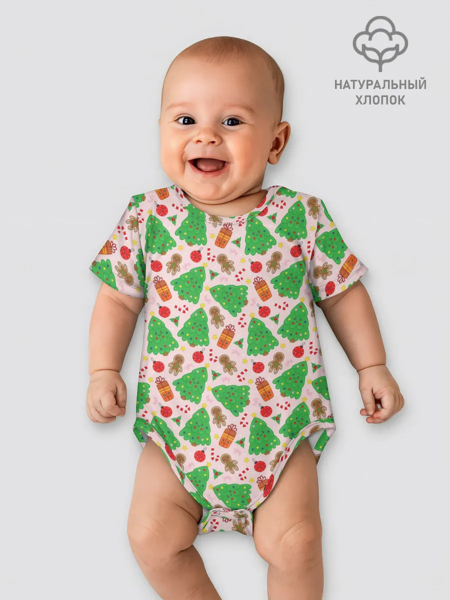 Детское боди / Новогодние ёлки и подарки