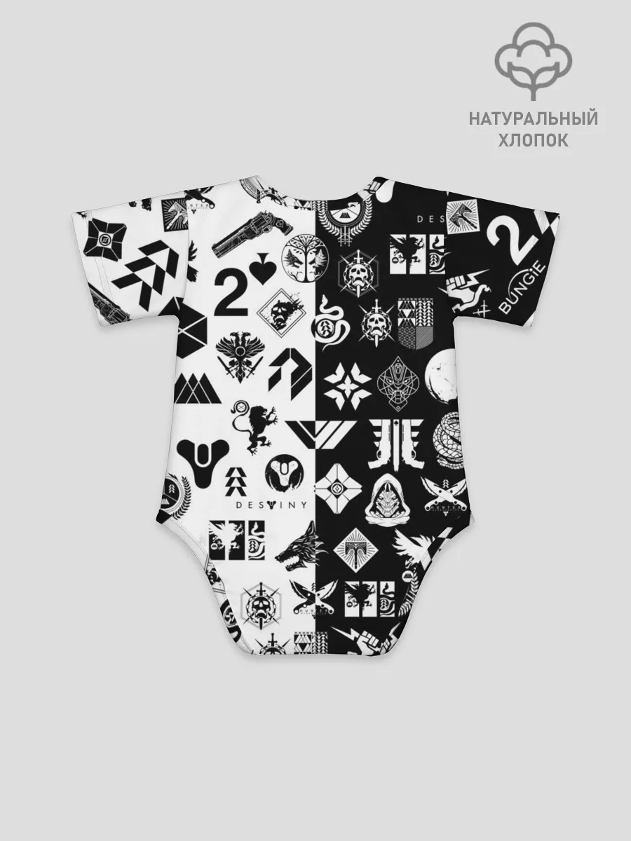 Детское боди / DESTINY LOGOBOMBING ЧЁРНО БЕЛОЕ