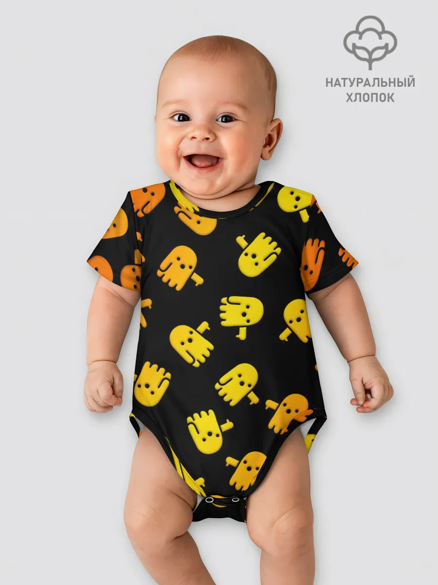 Детское боди / BOO! ПРИЗРАК, ПРИВЕДЕНИЕ ХЕЛЛОУИН ОРАНЖЕВЫЙ