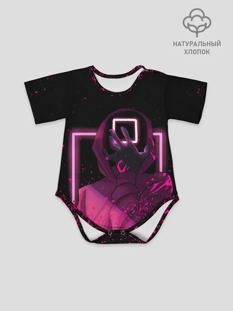 Детское боди / ИГРА В КАЛЬМАРА НЕОН, СТРАЖ КВАДРАТ 029