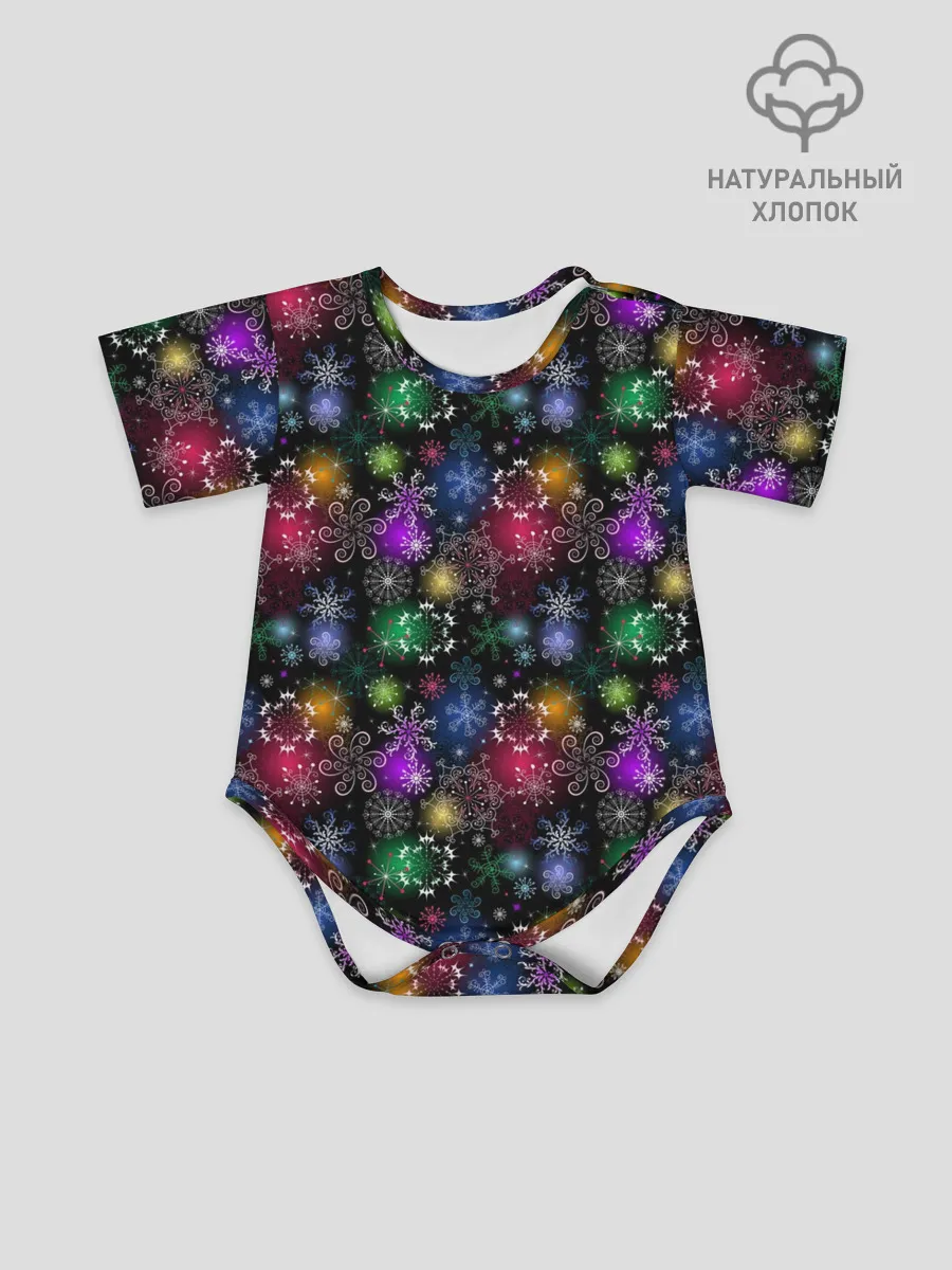 Детское боди / Снежинки в разных цветах