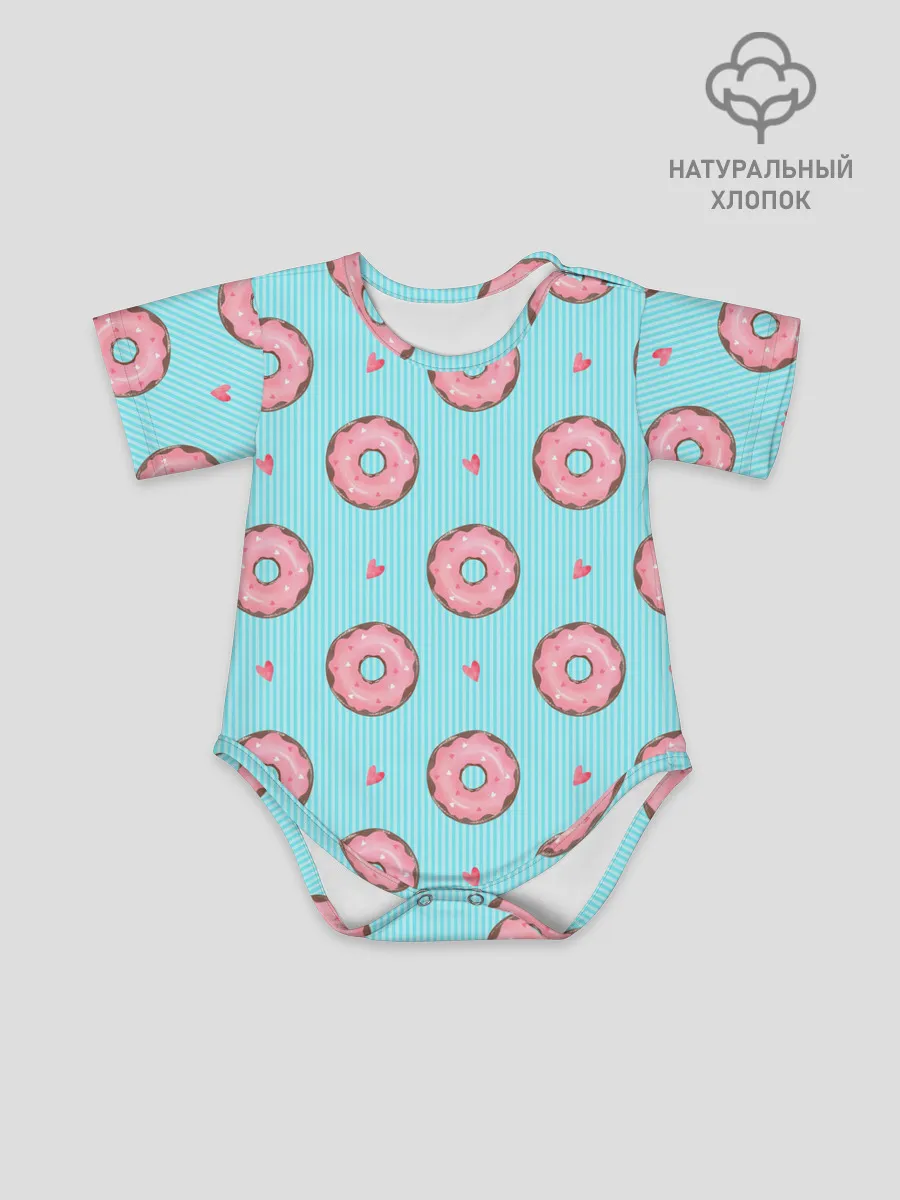 Детское боди / Розовые пончики