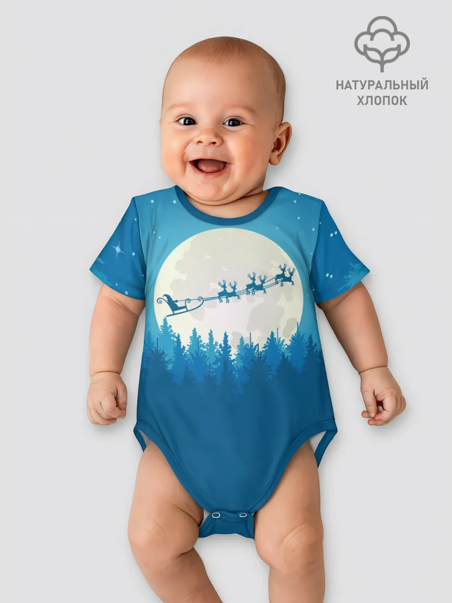 Детское боди / Санта с Оленями