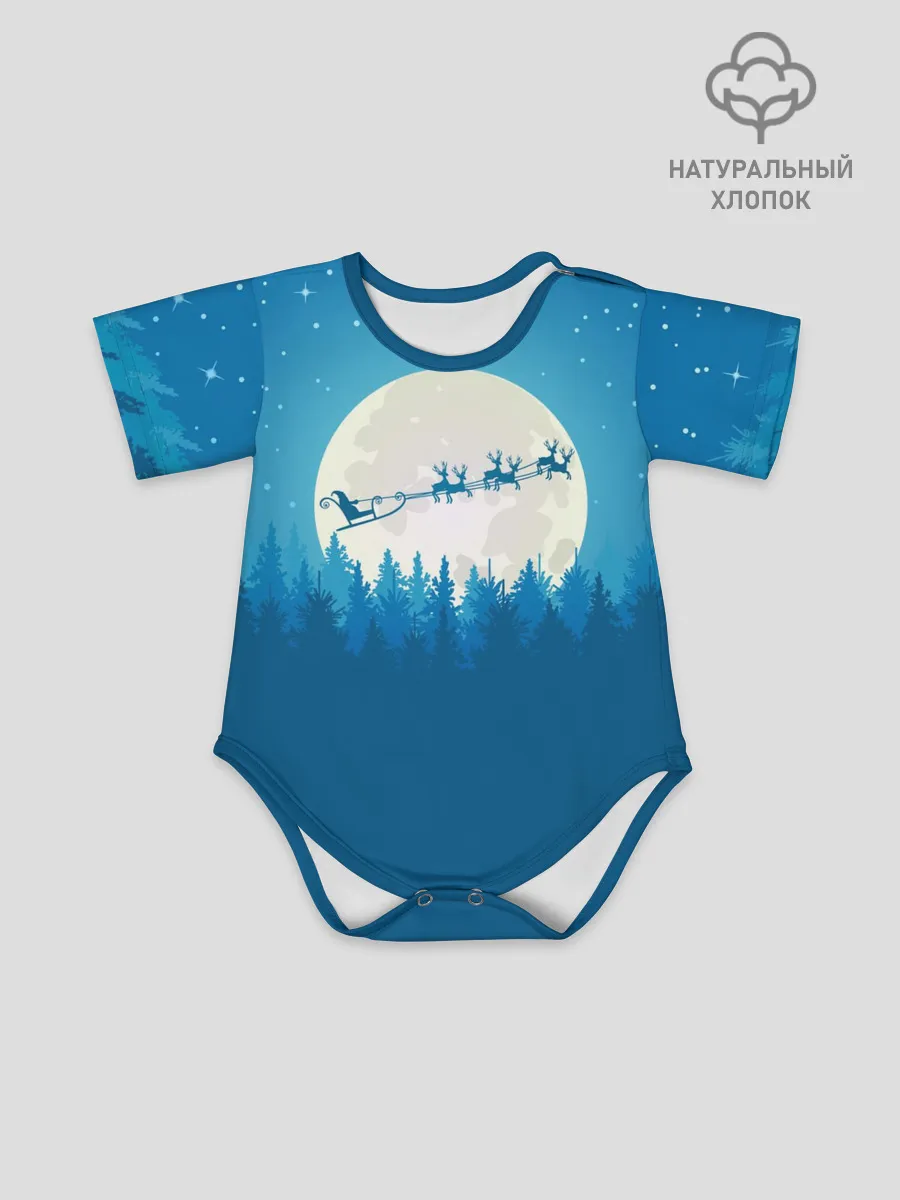 Детское боди / Санта с Оленями