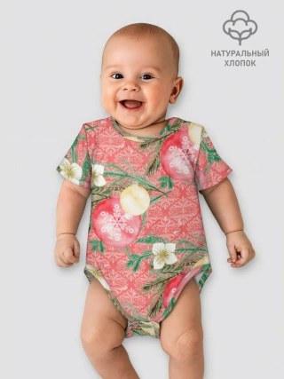 Детское боди / Новогодние красные шары