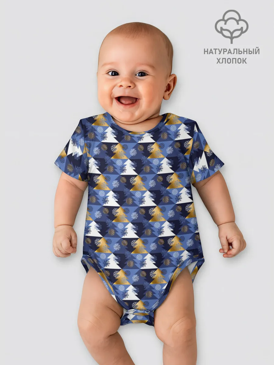 Детское боди / Ёлочки - Снежинки