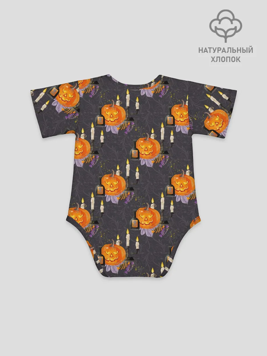 Детское боди / Хэллоуин - тыквы и свечи