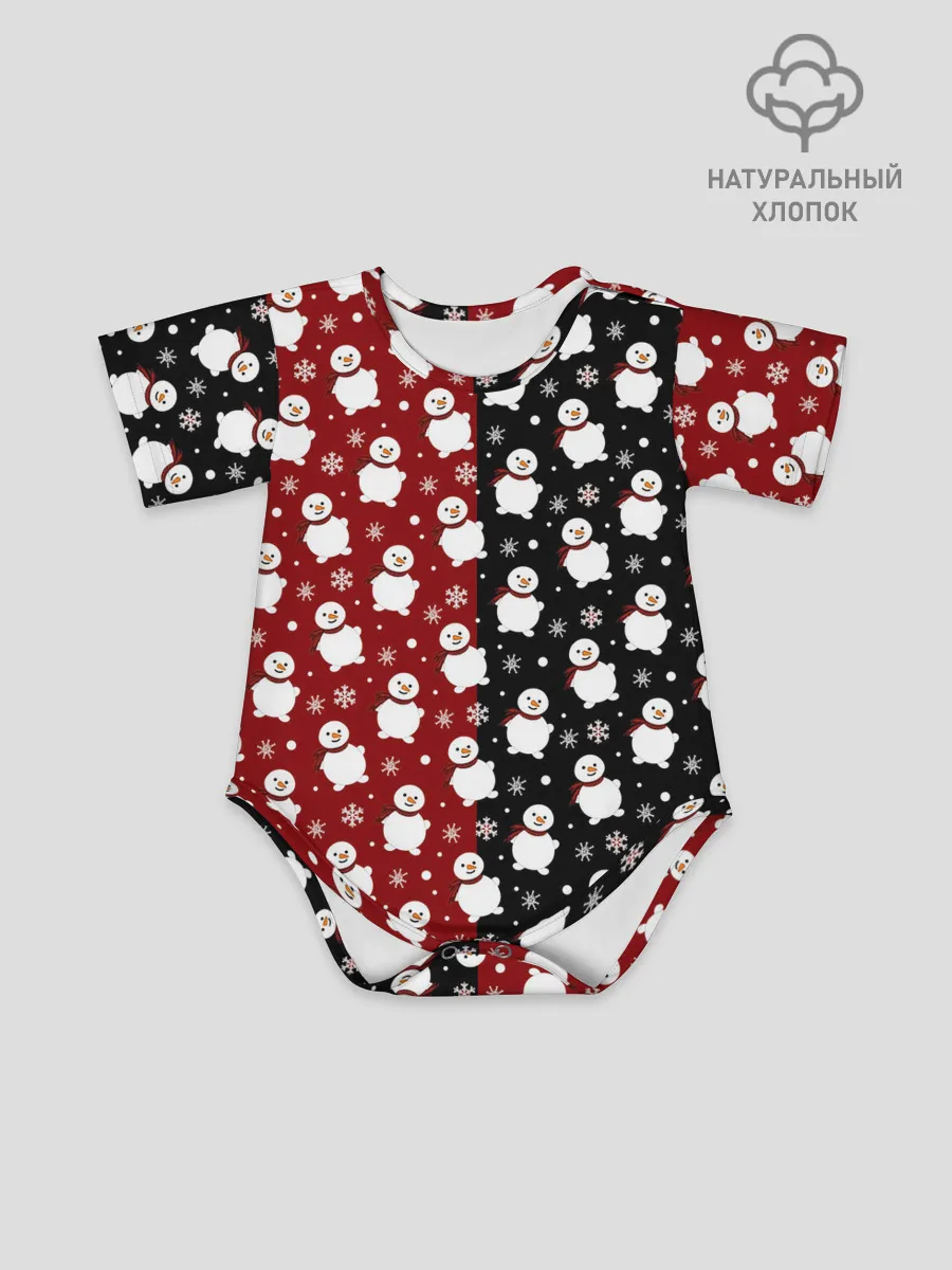 Детское боди / Снеговики, снежинки и снег