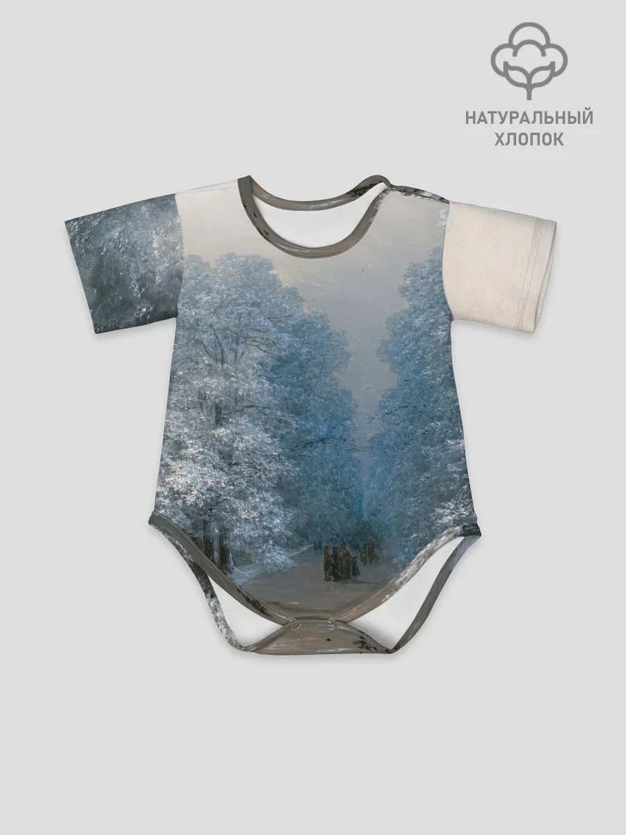 Детское боди / Зимний пейзаж картина маслом