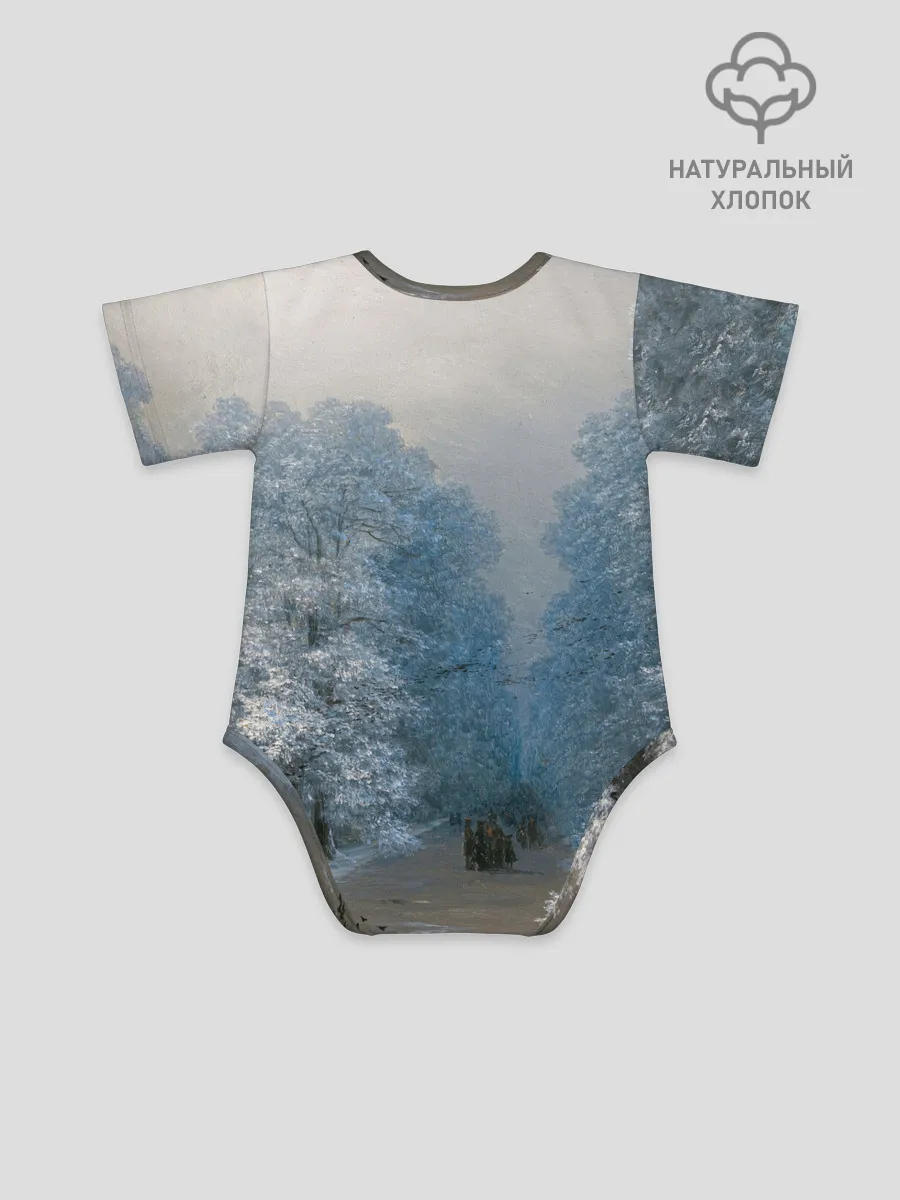 Детское боди / Зимний пейзаж картина маслом