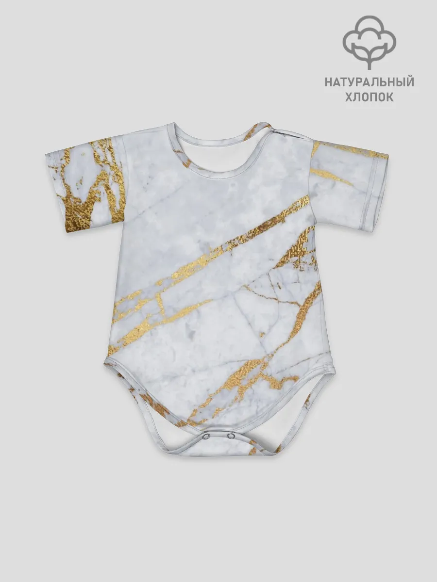 Детское боди / Золото на белом