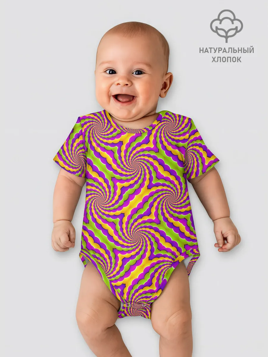 Детское боди / Красочная иллюзия вращения