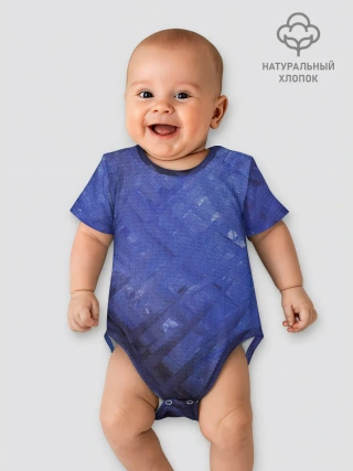 Детское боди / Синие акварельные мазки