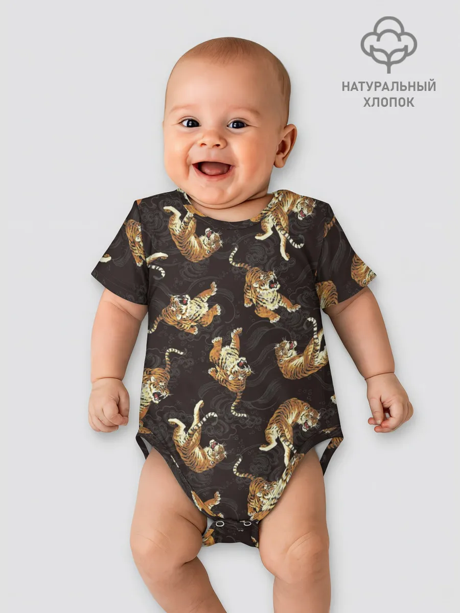 Детское боди / Паттерн Японский тигр