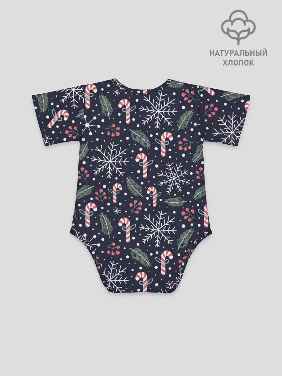 Детское боди / Паттерн с веточками