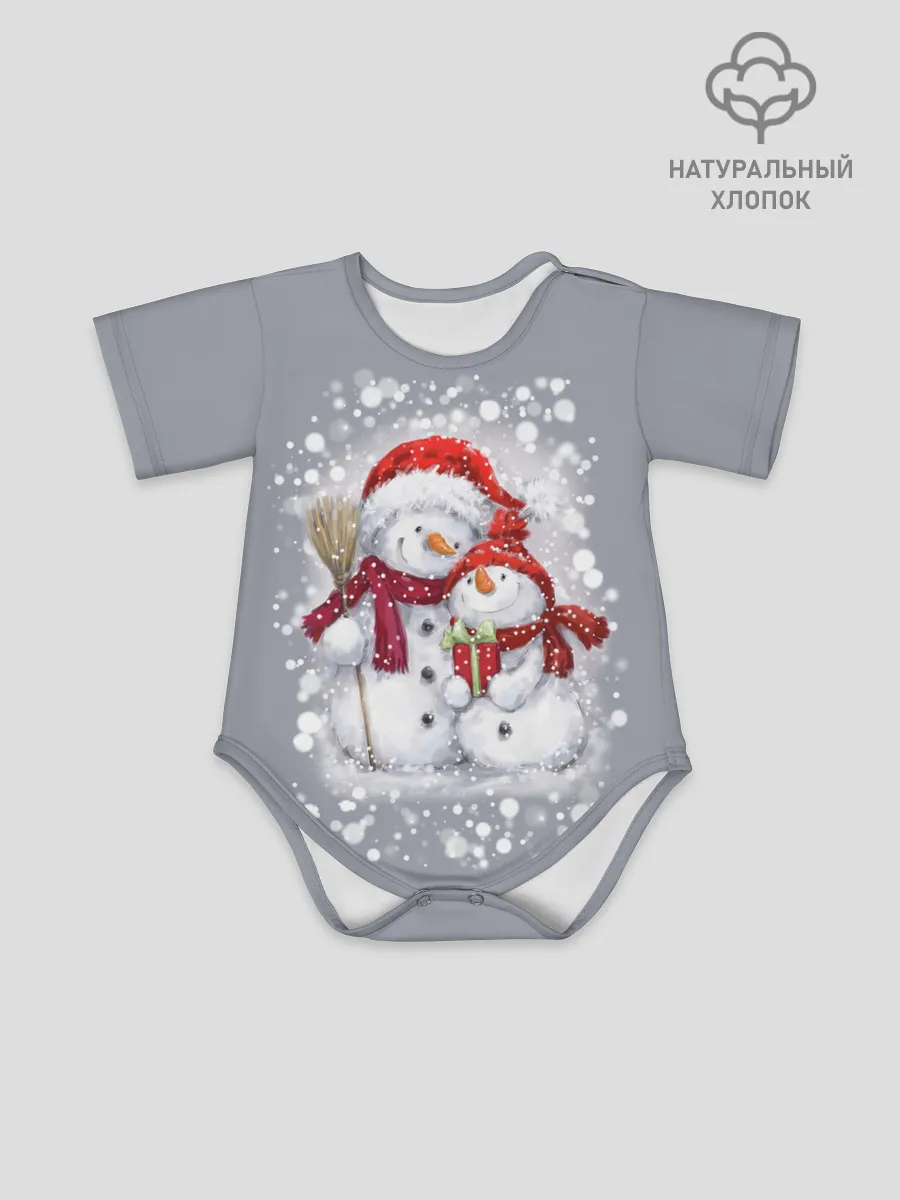 Детское боди / Два снеговика