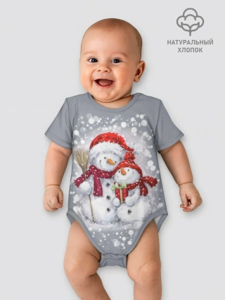 Детское боди / Два снеговика