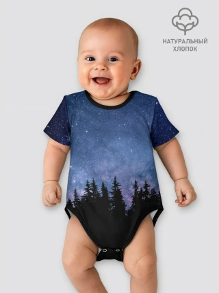 Детское боди / НОЧНОЙ ЛЕС И ЗВЕЗДЫ