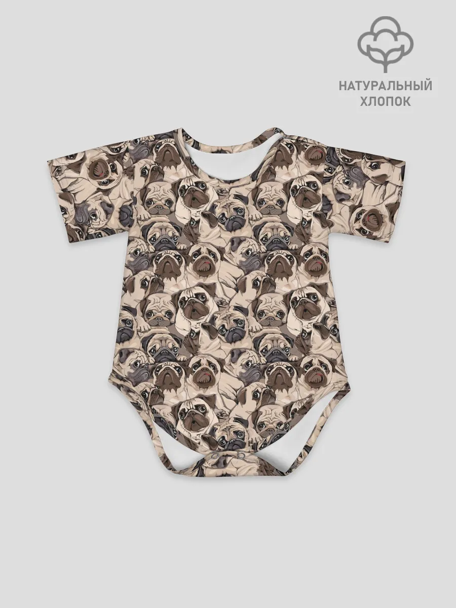 Детское боди / Мопсы