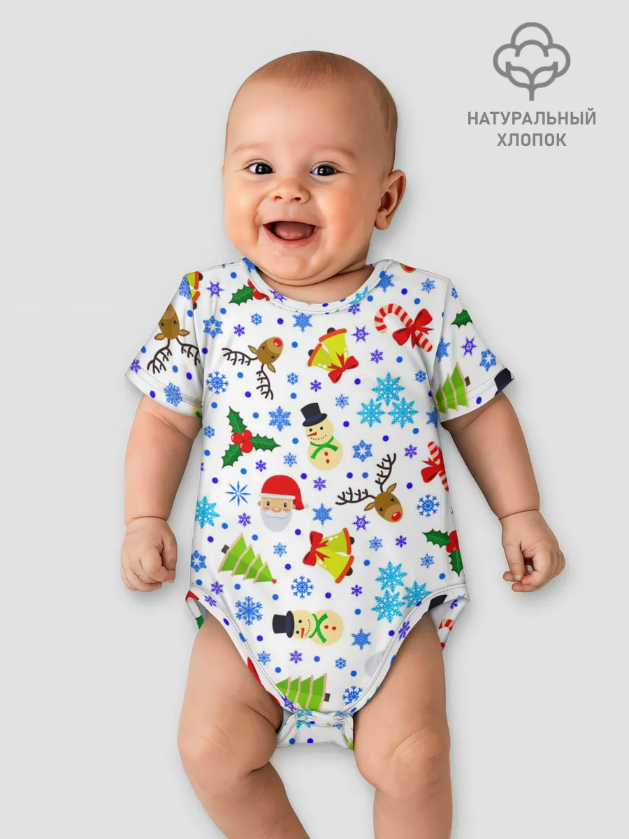 Детское боди / Новогодний - Рождественский узор