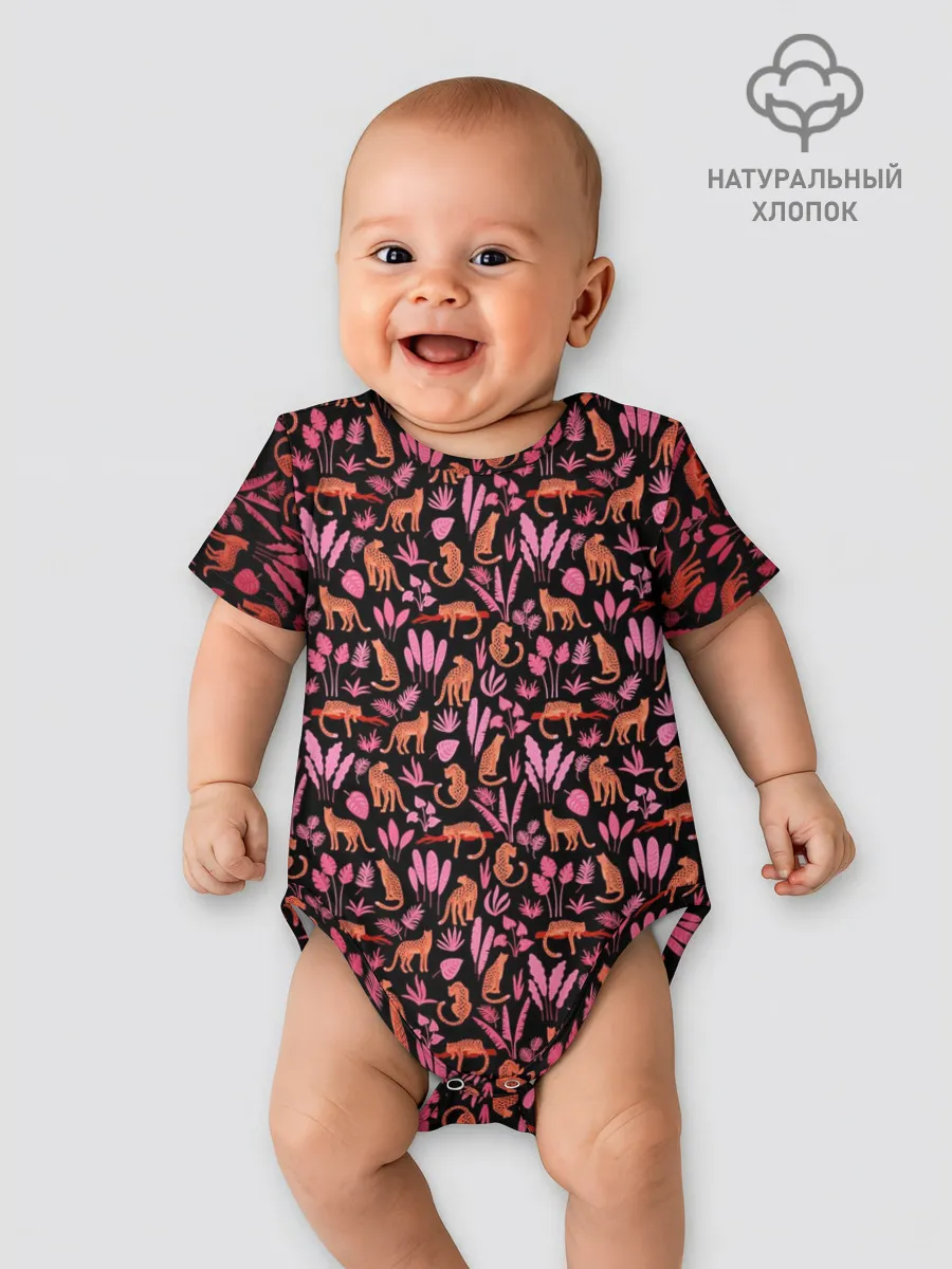 Детское боди / ГЕПАРД В ЛИСТВЕ