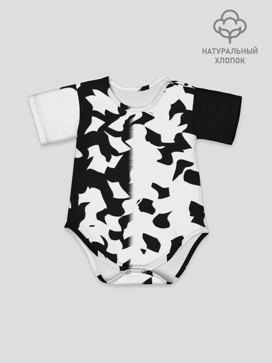 Детское боди / черно-белый камуфляж