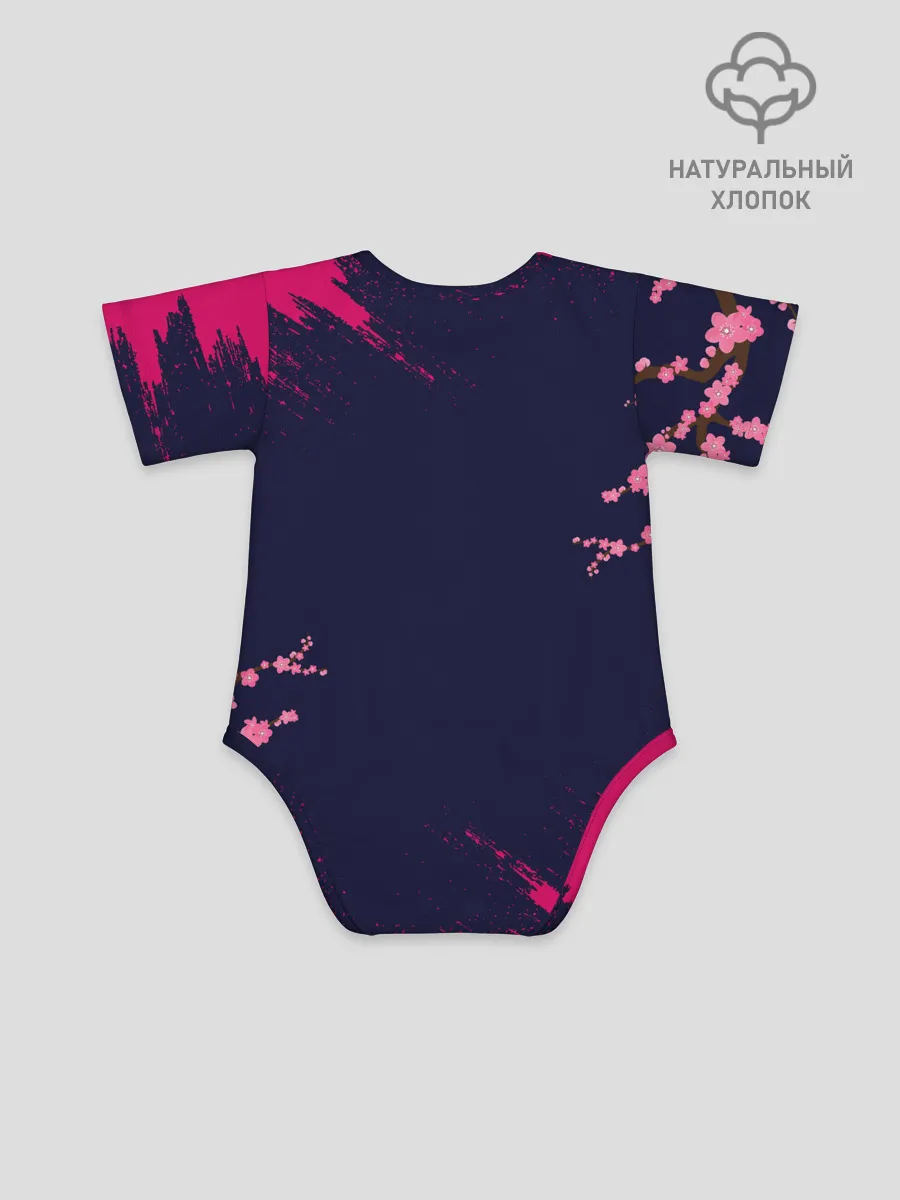 Детское боди / ДЕВУШКА В КИМОНО И ПТИЦАМИ