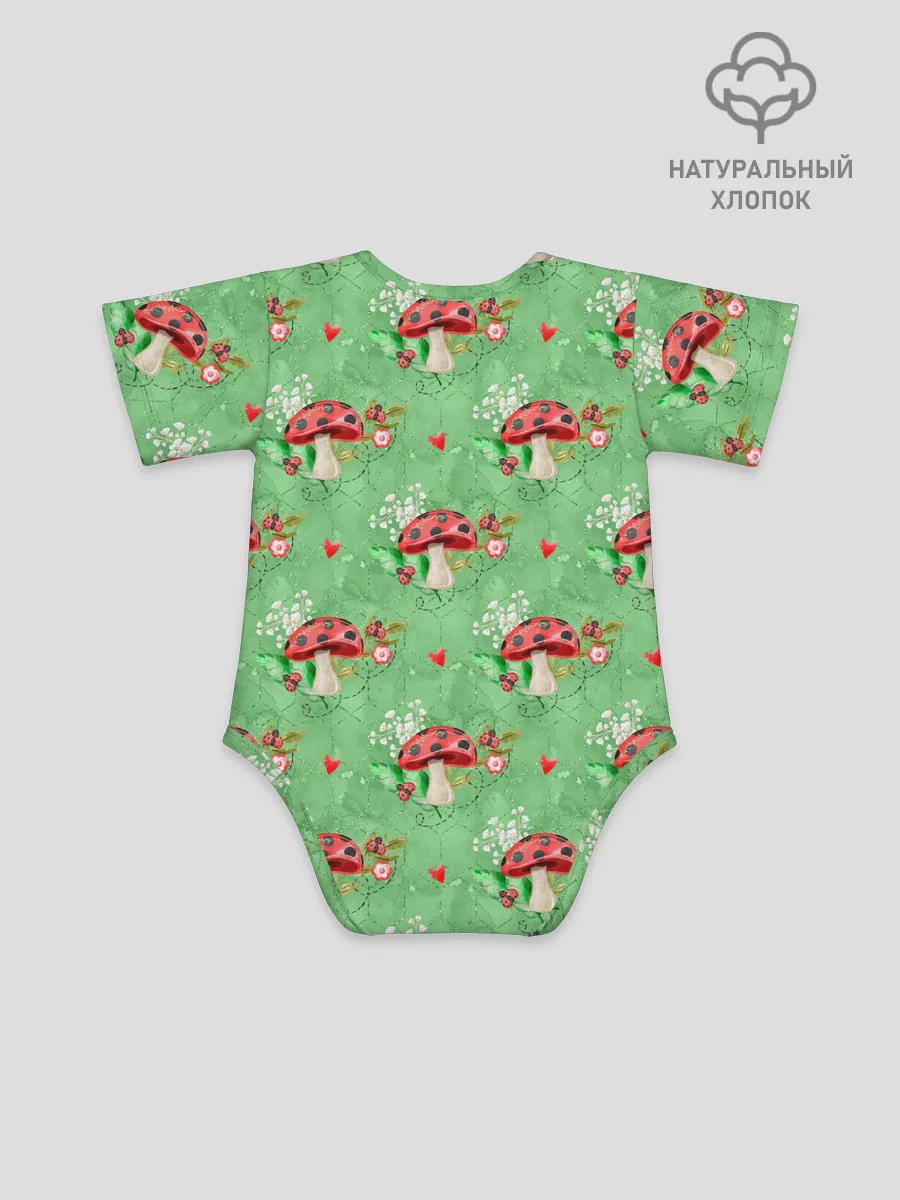 Детское боди / Грибы Мухоморы паттерн