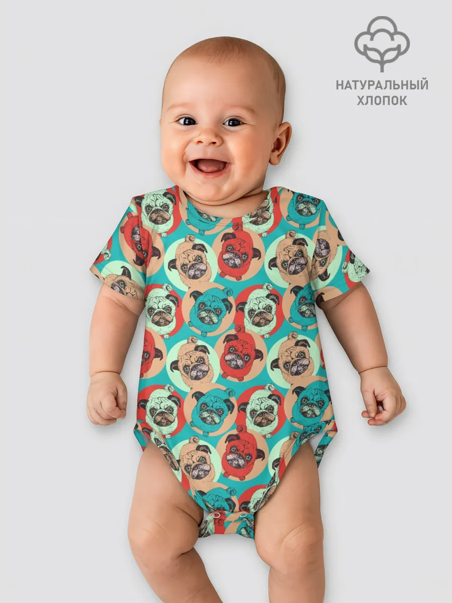 Детское боди / Прикольные Мопсы