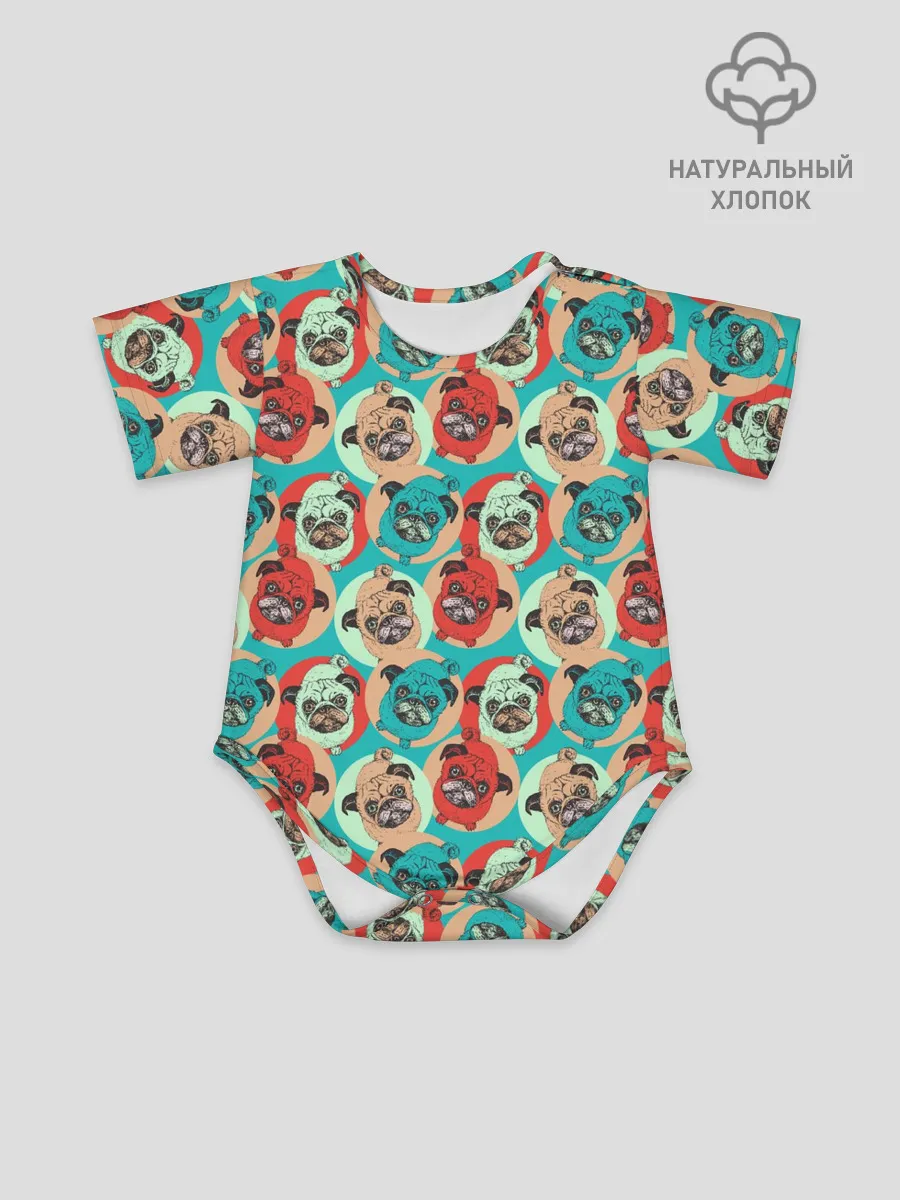 Детское боди / Прикольные Мопсы