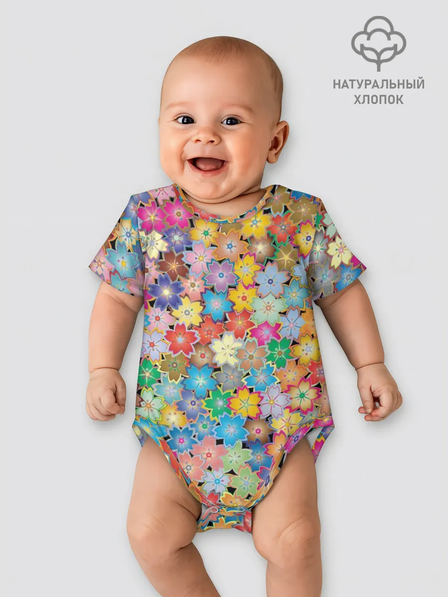Детское боди / цветы цветочки
