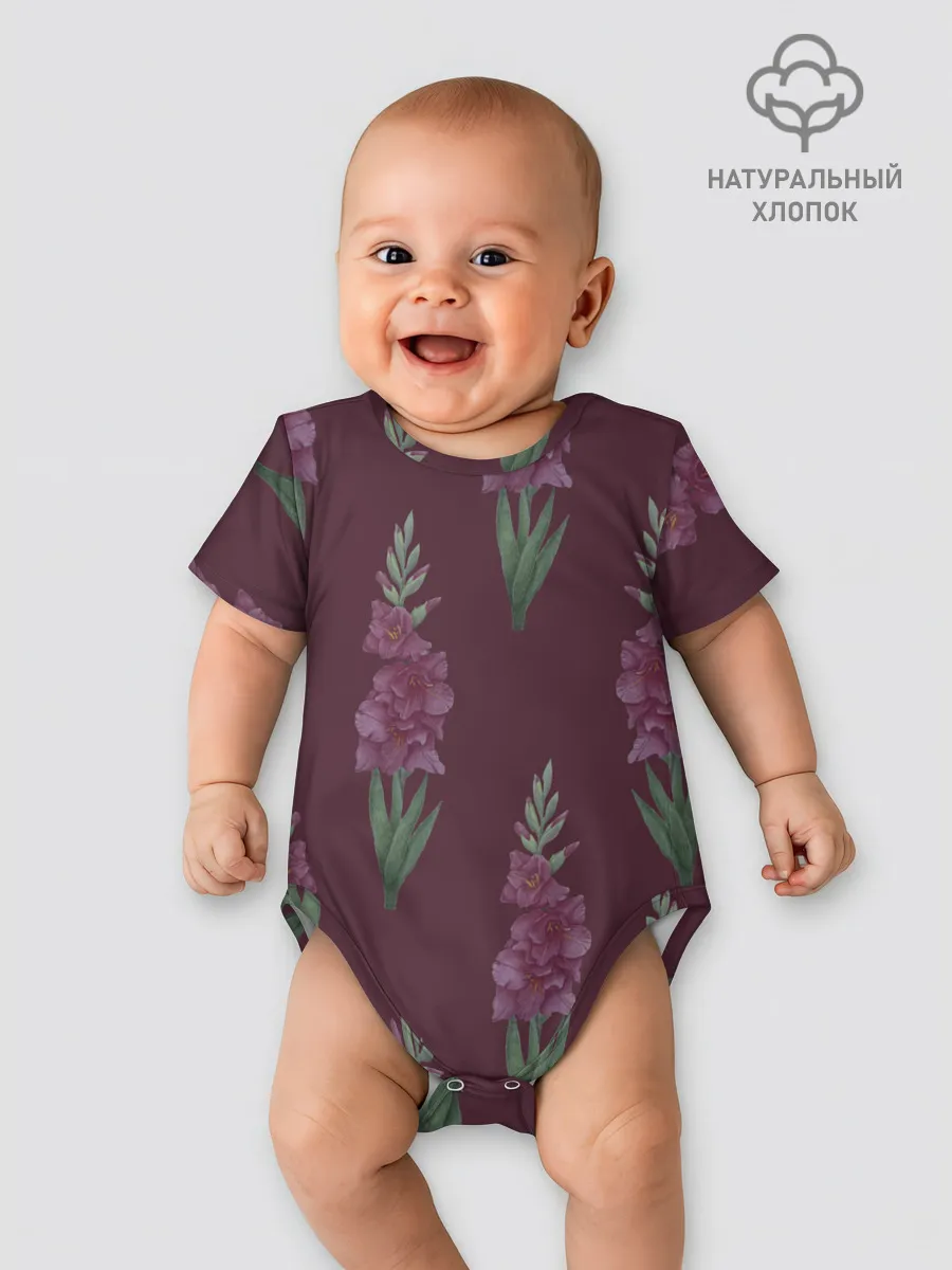 Детское боди / Бардовые гладиолусы