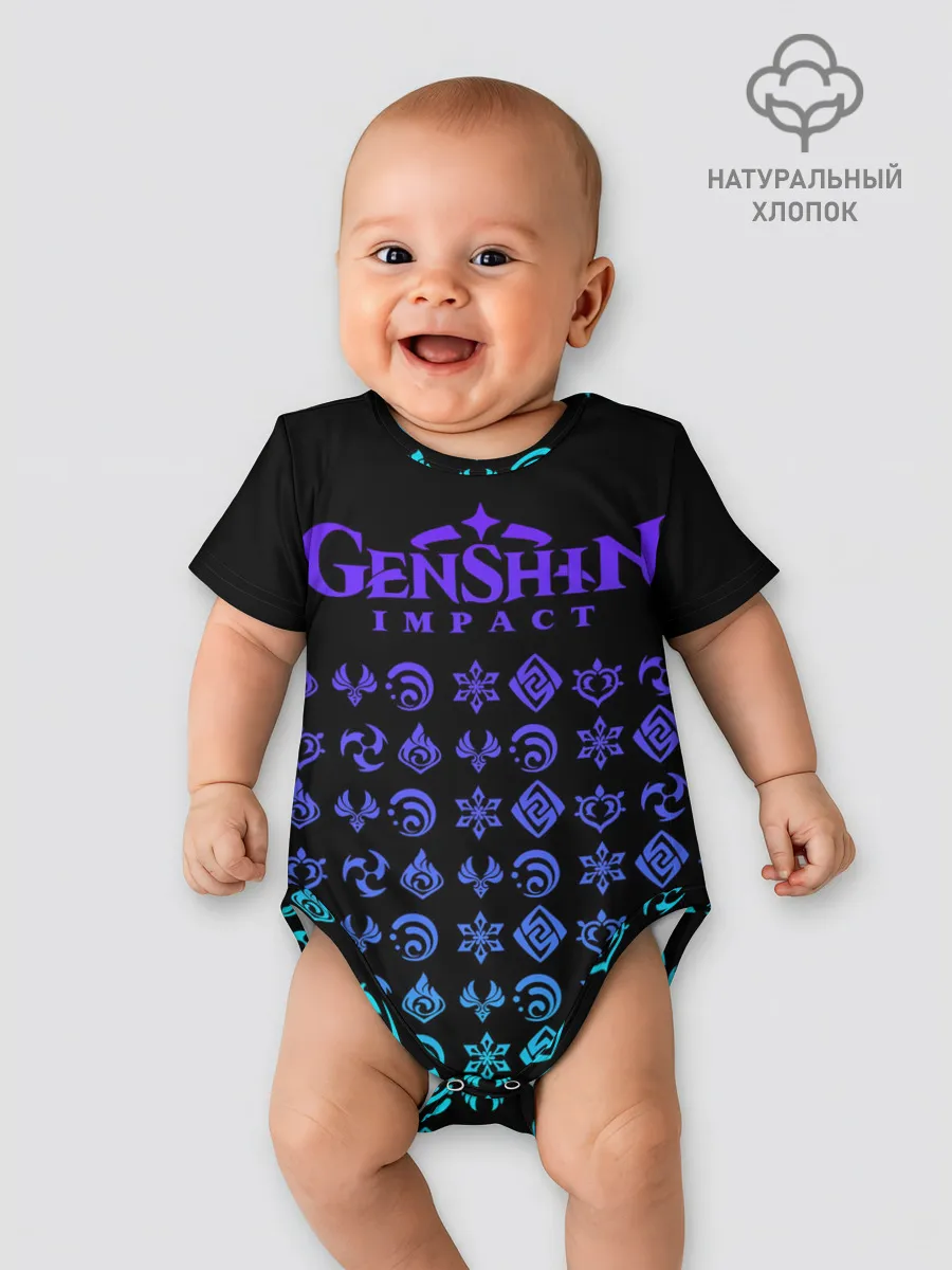 Детское боди / GENSHIN IMPACT | ЭМБЛЕМЫ NEON