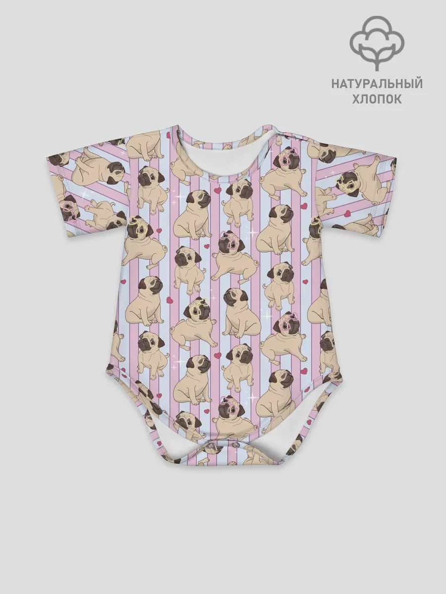 Детское боди / Забавные Мопсы