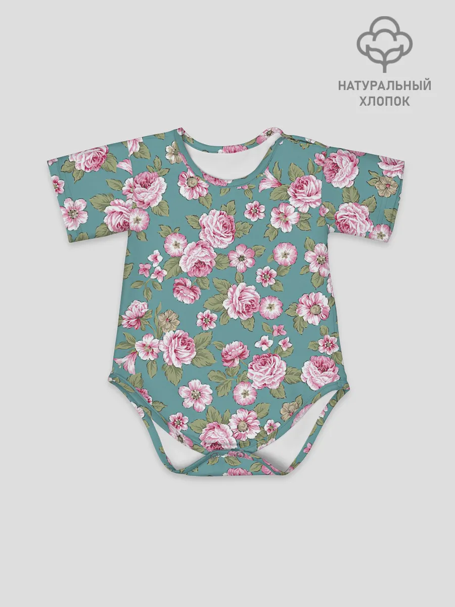 Детское боди / Поле розовых цветов