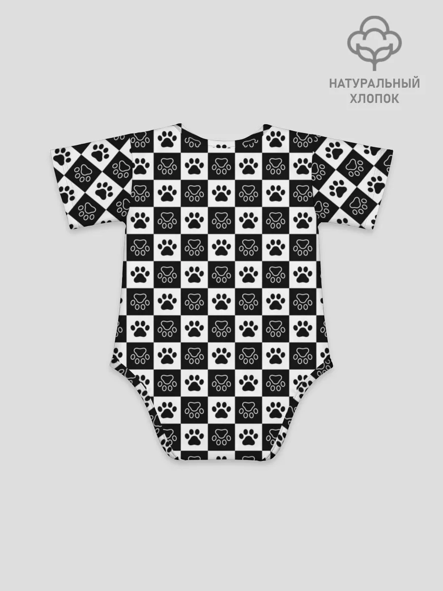 Детское боди / Следы на Шахматном Фоне