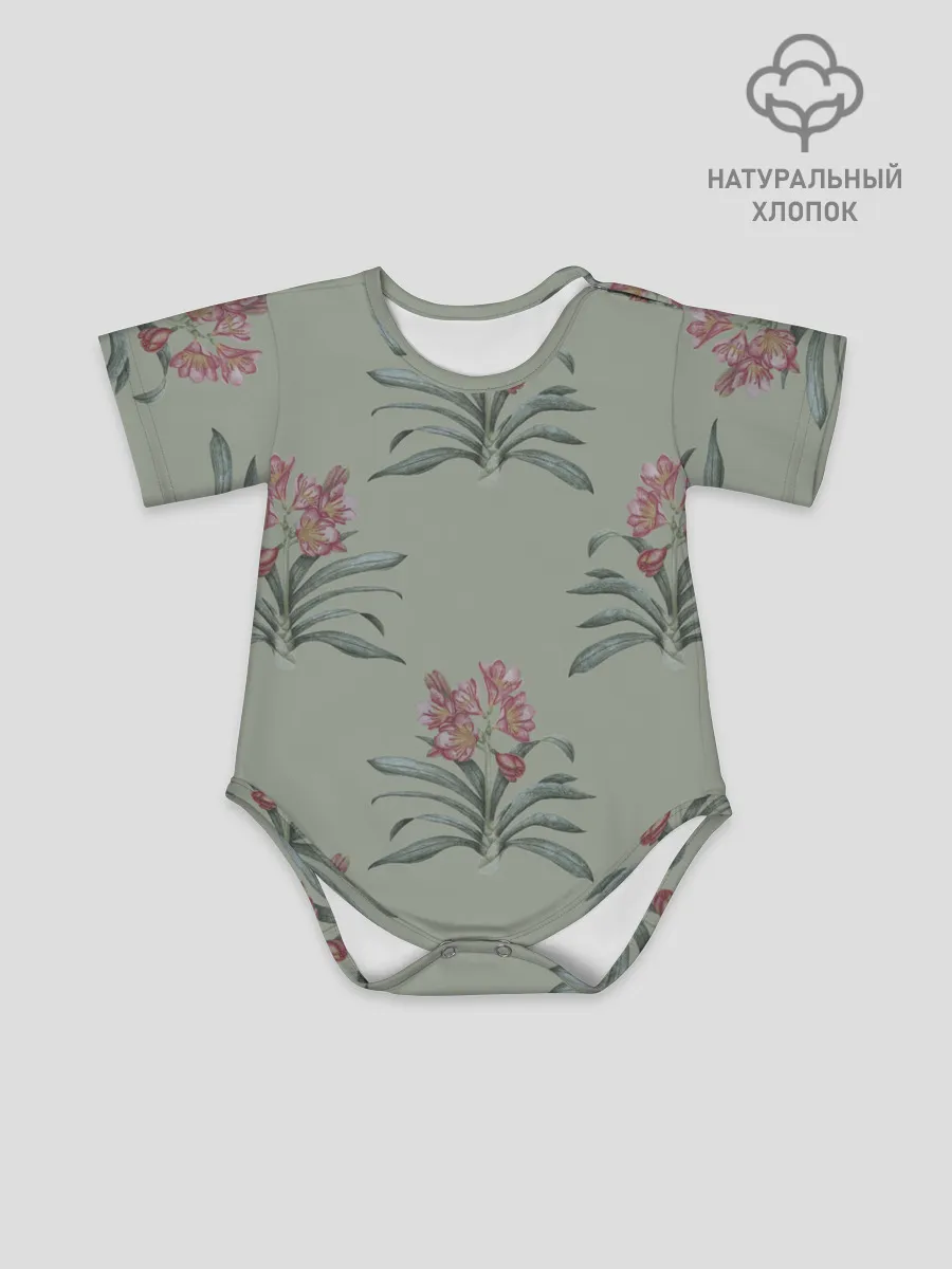 Детское боди / Цветы кливии