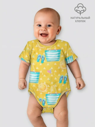 Детское боди / Летний песочный пляж