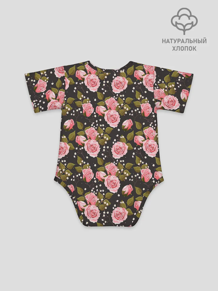 Детское боди / Яркие розовые розы