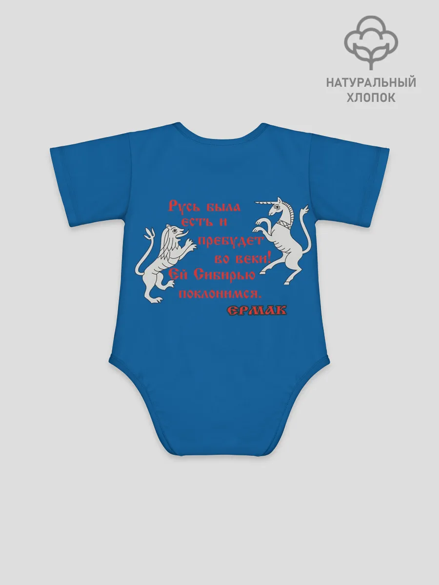 Детское боди / Знамя Ермака с шевроном СибКВ и гербом РФ