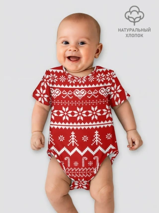 Детское боди / Праздничный новогодний узор