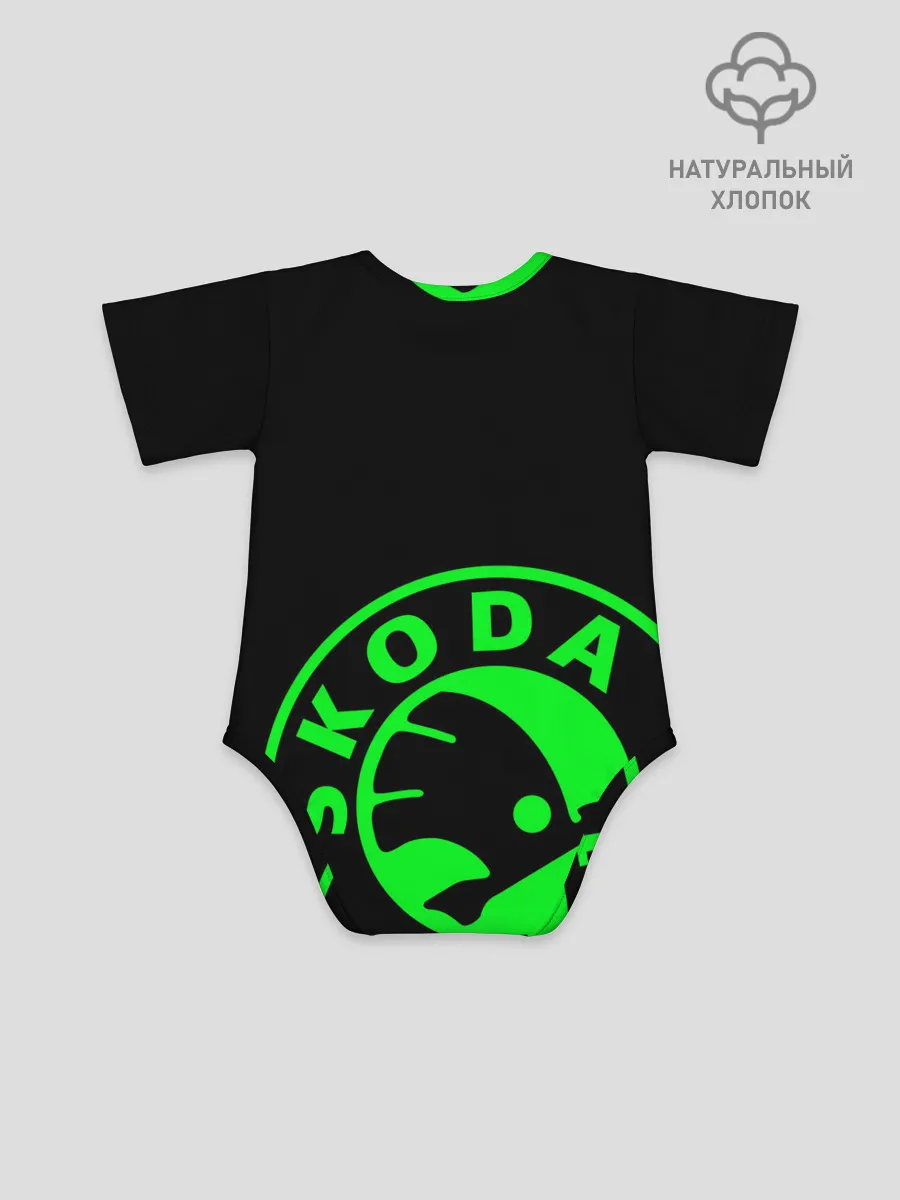 Детское боди / SKODA GREEN LOGO BLACK STYLE