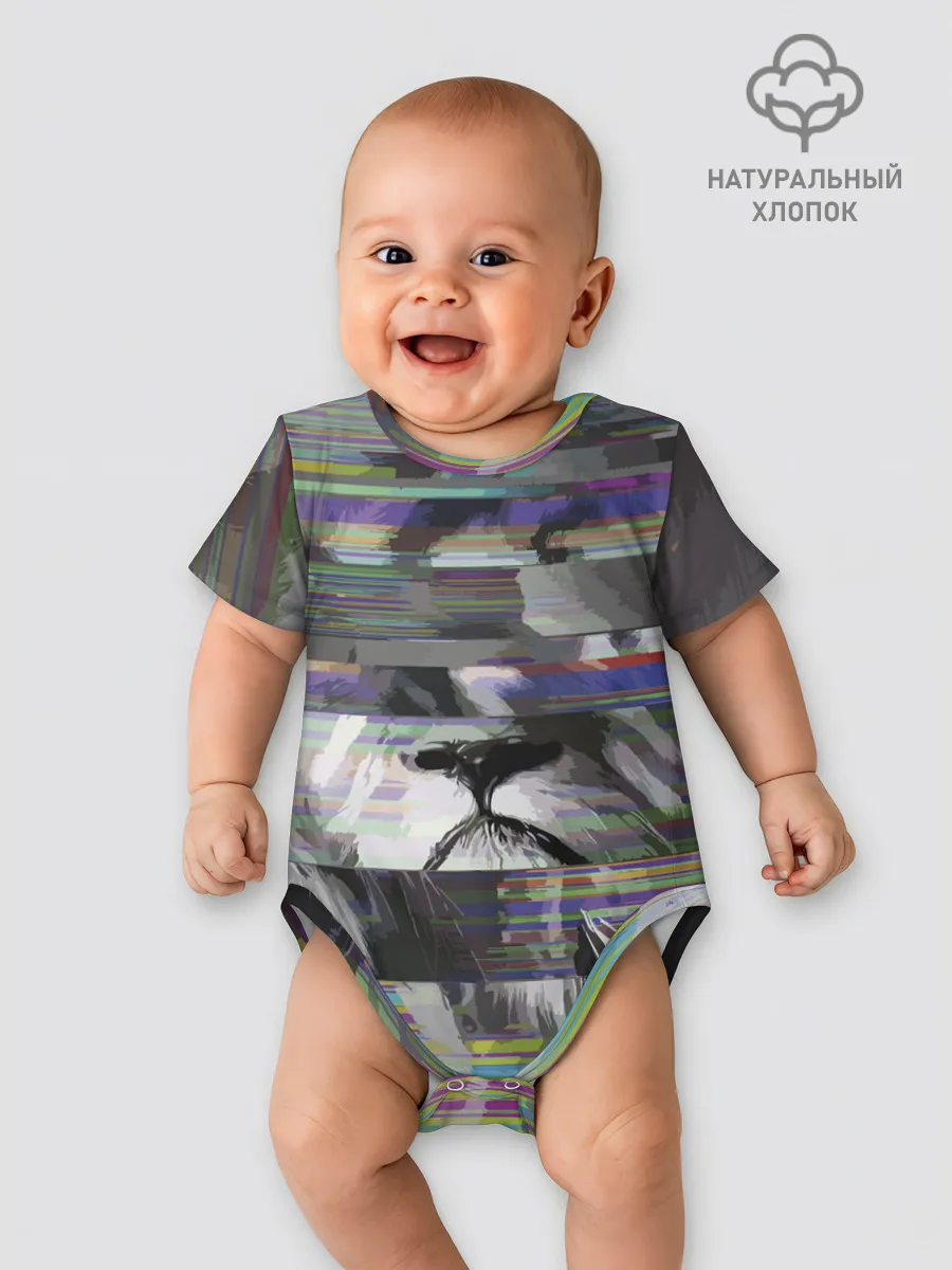 Детское боди / Glitch lion 2020