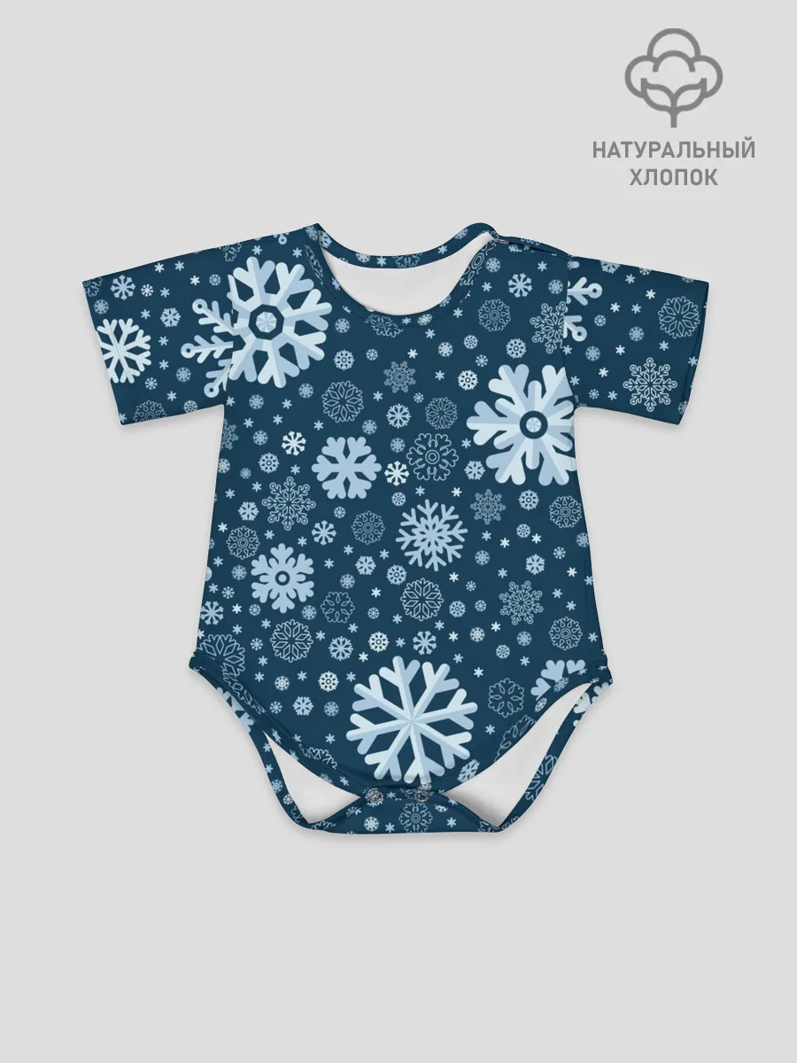 Детское боди / Новогодние снежинки, новый год