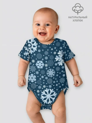 Детское боди / Новогодние снежинки, новый год