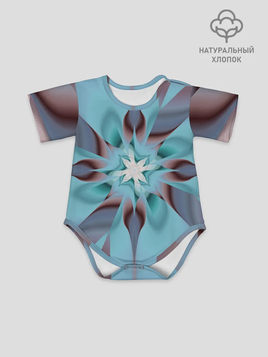 Детское боди / Абстрактный цветок. Голубой.